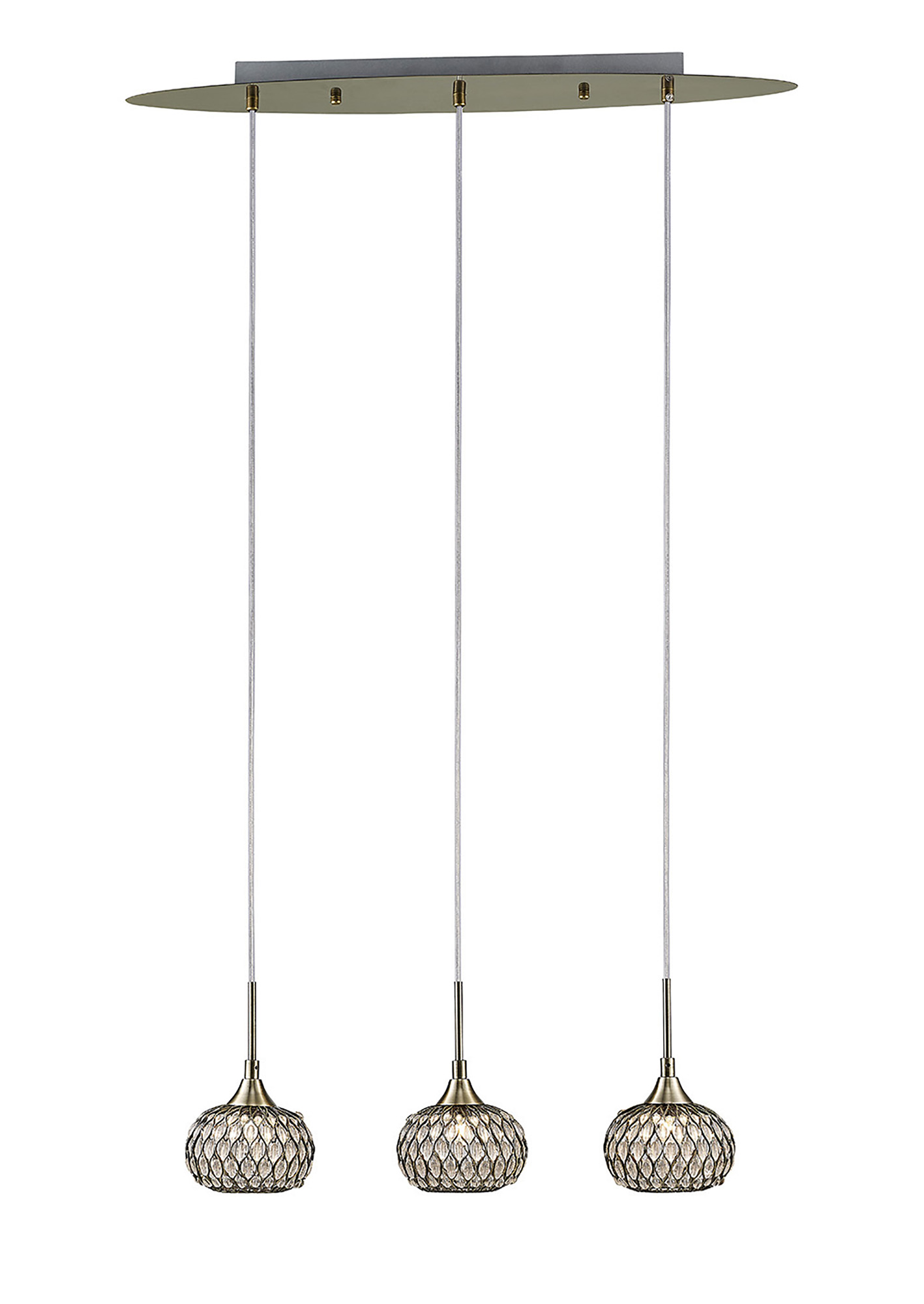 Chelsie Antique Brass Ceiling Lights Diyas Linear Fittings